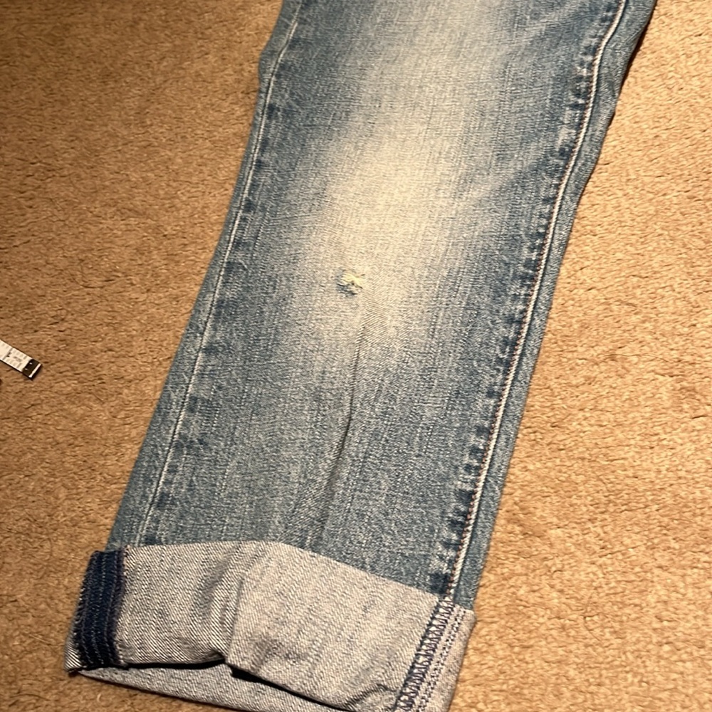 NWT Gap Jeans low rise slim straight leg opening size 28 crop distressed denim - Picture 5 of 5